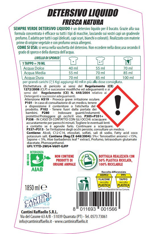 Detersivo lavatrice - Fresca natura